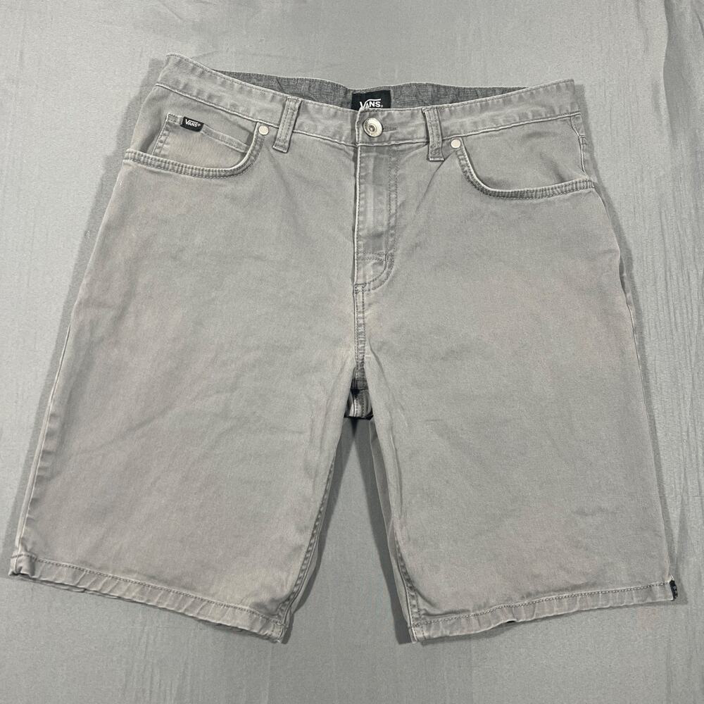 Vans Shorts Mens 32 Gray Casual Chino Stretch Off The Wall Skate Shorts